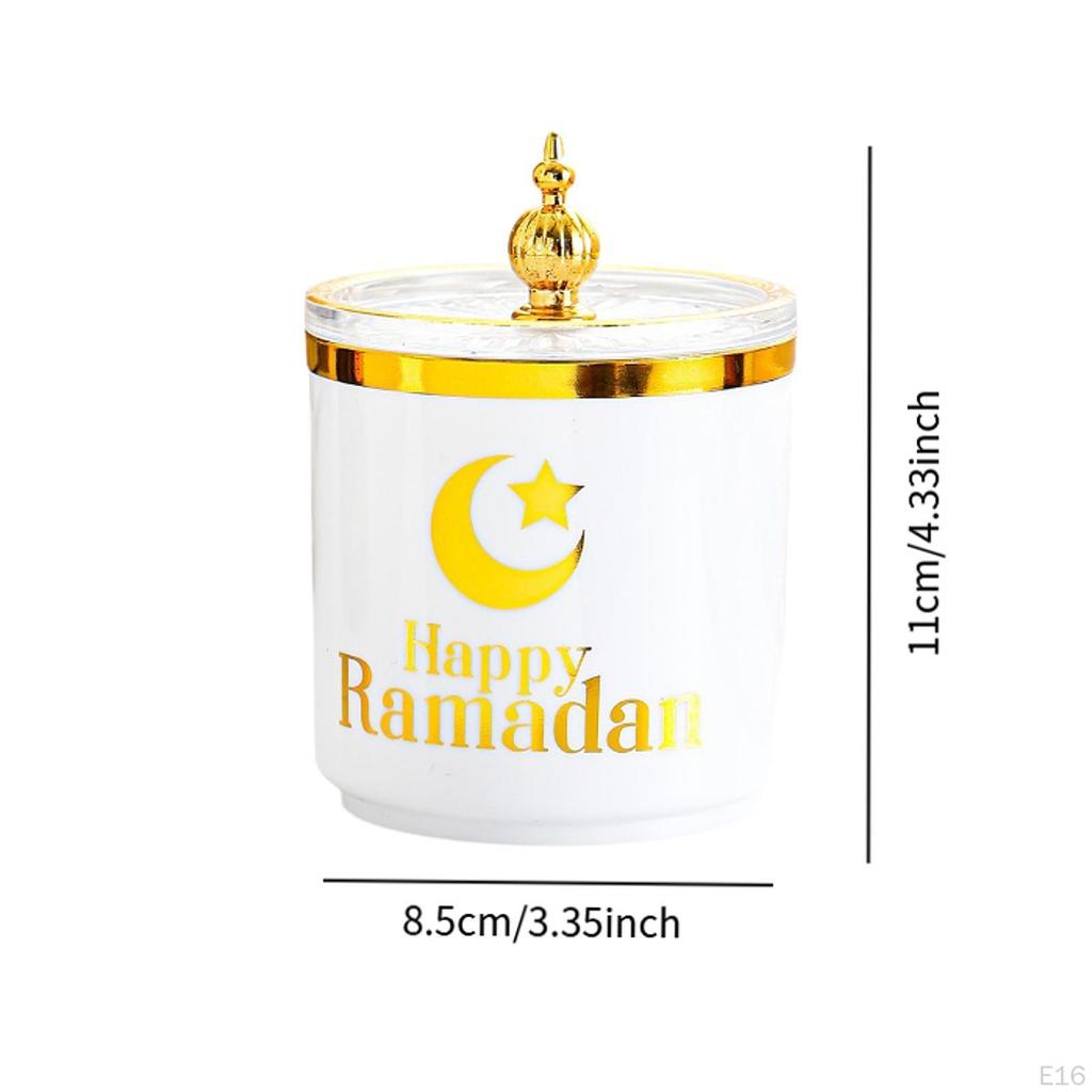 Eid Mubarak Candy Jar Food Organizer with Lid Multi-Purpose Storage Box