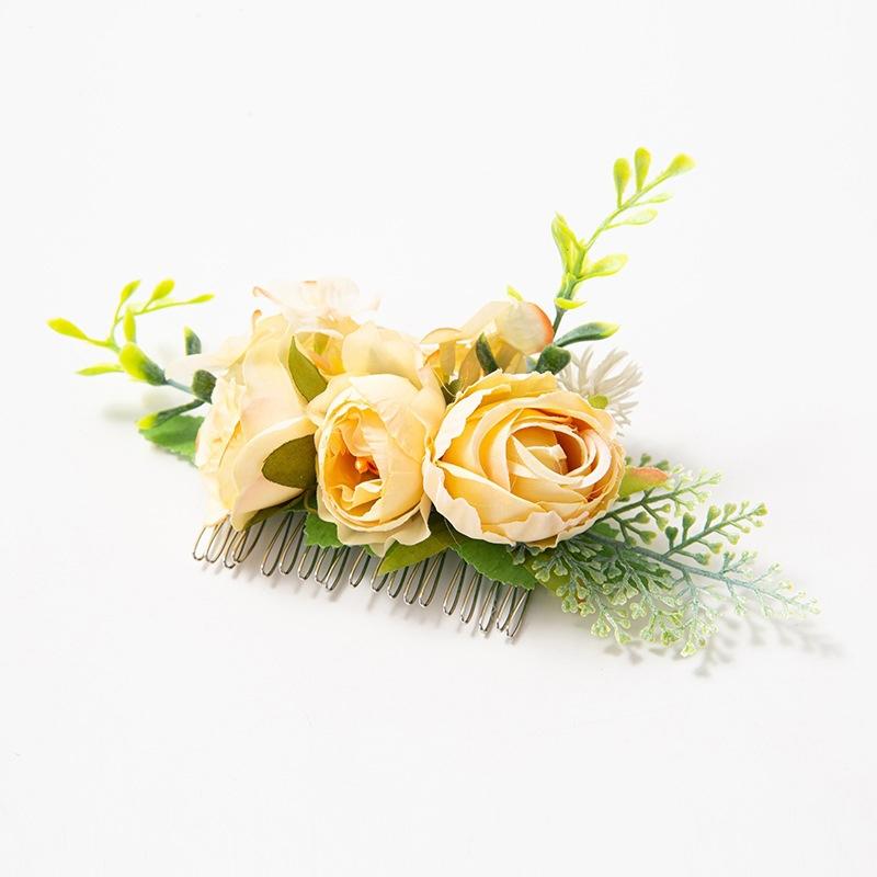 Bohemia Brides Wedding Flower Hair Comb Hairpin Bridesmaid Headdress Hair Combs Hair Accessories For Women Girls Floral Hairpins