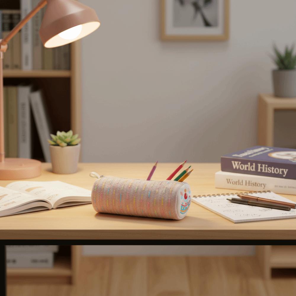 Floral Pattern Pencil Bag Large Capacity Pencil Case Cute Design Storage Organizer  Student Use