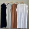New Arrivals Open Run Women White Cotton Long Dress Cap Sleeve Cover Up