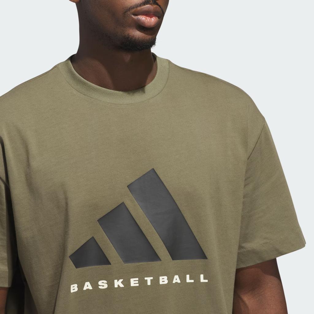 adidas Basketball SS25 Fashion Loose Fit Crew Neck Short Sleeve T-Shirt Unisex Tops JX5583
