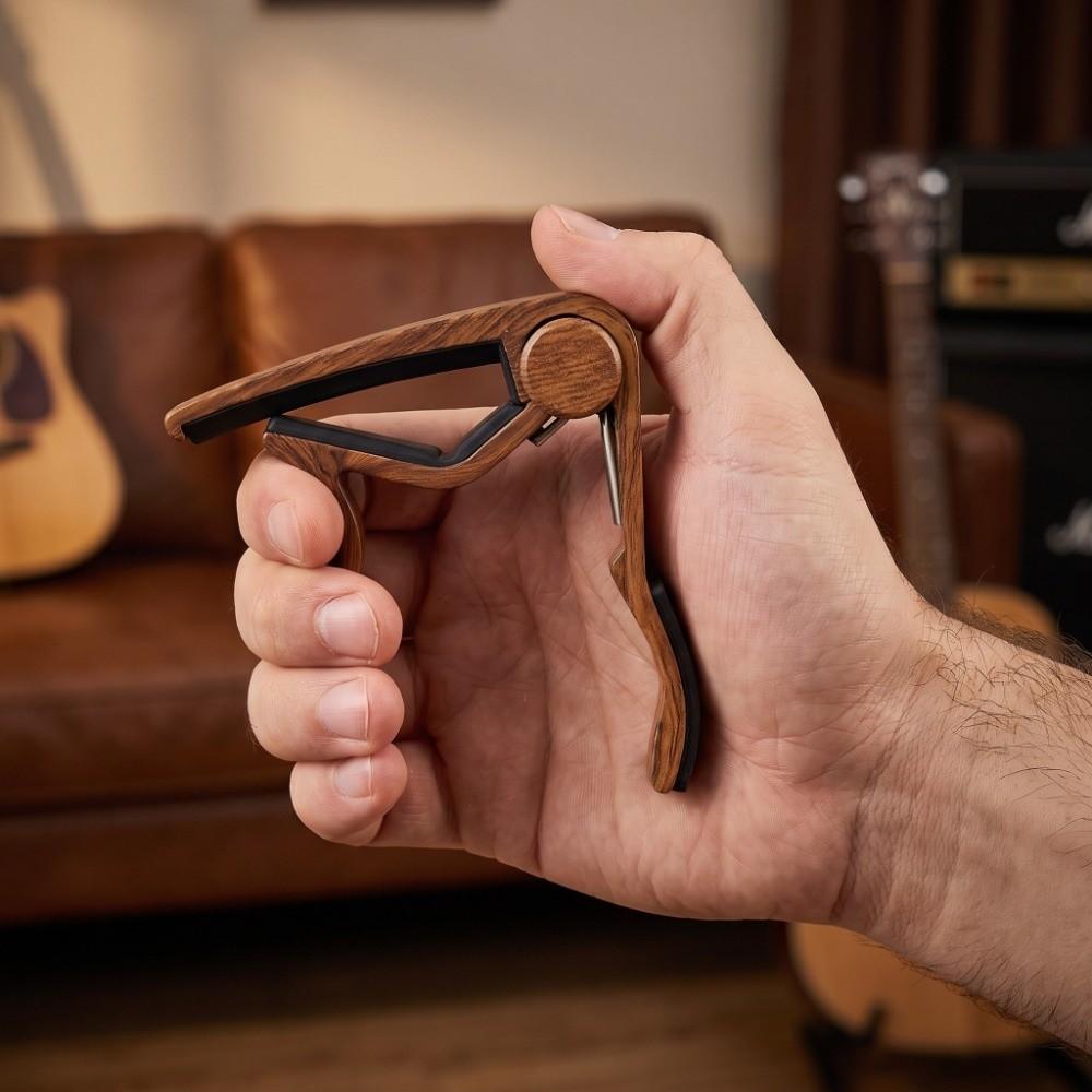 Wood Acoustic Guitar Transpose Capo Guitar Capo with Picks Combo  Stage Playing Auxiliary Tool