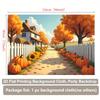 1 Piece of 2D Background Fabric, Autumn Rural Path, Featuring Pumpkins, Suitable for Living Room, Bedroom, and Office
