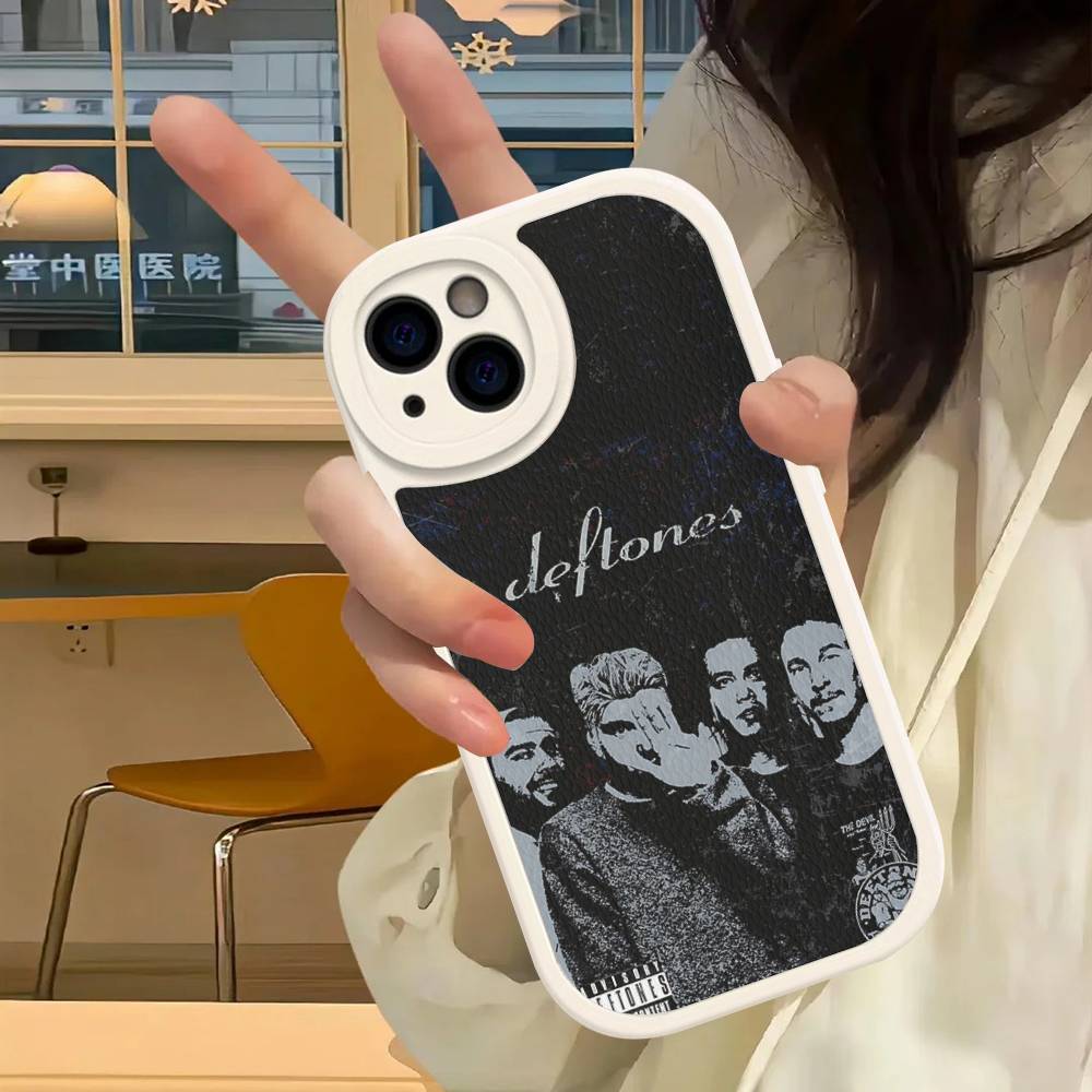 D-Deftones Band For IPhone 16 15 14 13 12 11 Pro Max Plus Shockproof Leather Soft Phone Cover