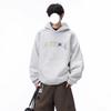 Men's Autumn/Winter American Letter Embroidered Hooded Sweatshirt - Loose Fit, Plus Velvet, Thickened Heavyweight Casual Hoodie Jacket