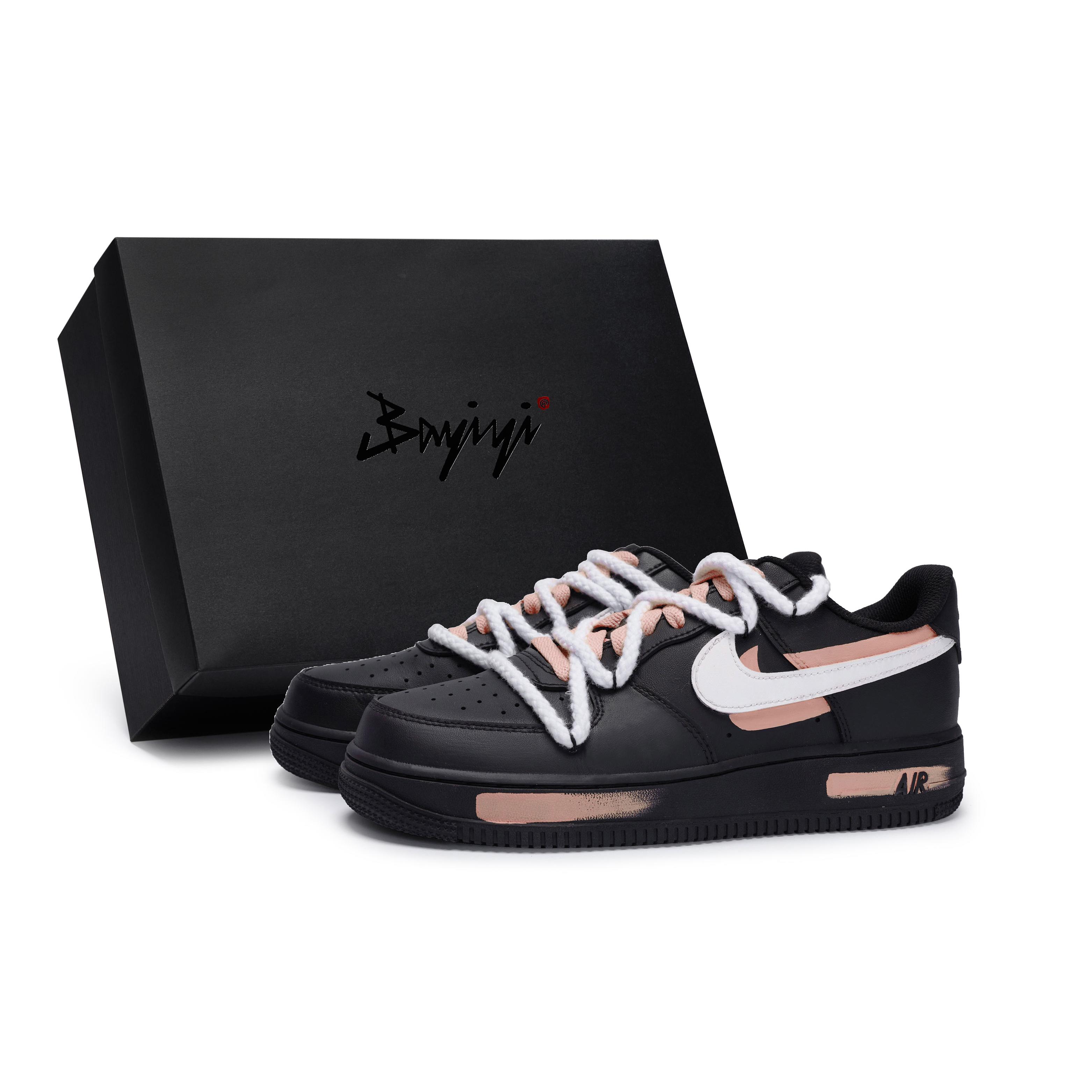 

Nike Air Force 1 Low top Skateboard Shoes Unisex Black White Flesh Pink CW2288-001(Team80-S-BOX) 40