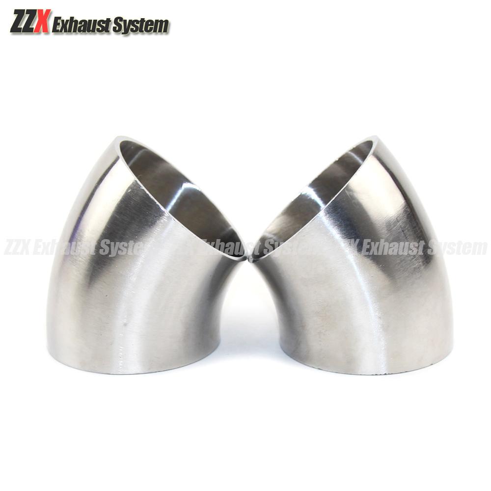 OD 54mm 57mm 60mm 63mm 70mm 76mm 85mm 89mm304 Stainless steel 45 degree elbow Flange for automobile exhaust pipe connection