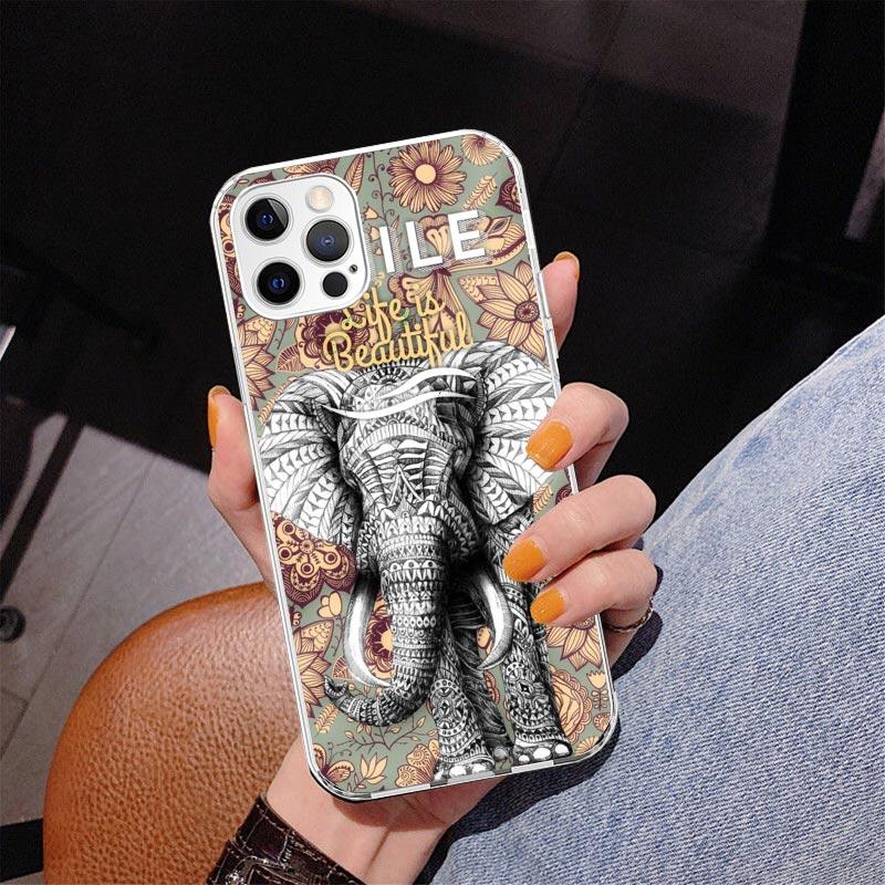 Elephant Mandala Aztec Phnoe Case for Iphone 17 Air 16 16E 11 12 13 Mini 14 Plus 15 Pro Max 7 8 + SE 2020 Phone Cover Coque