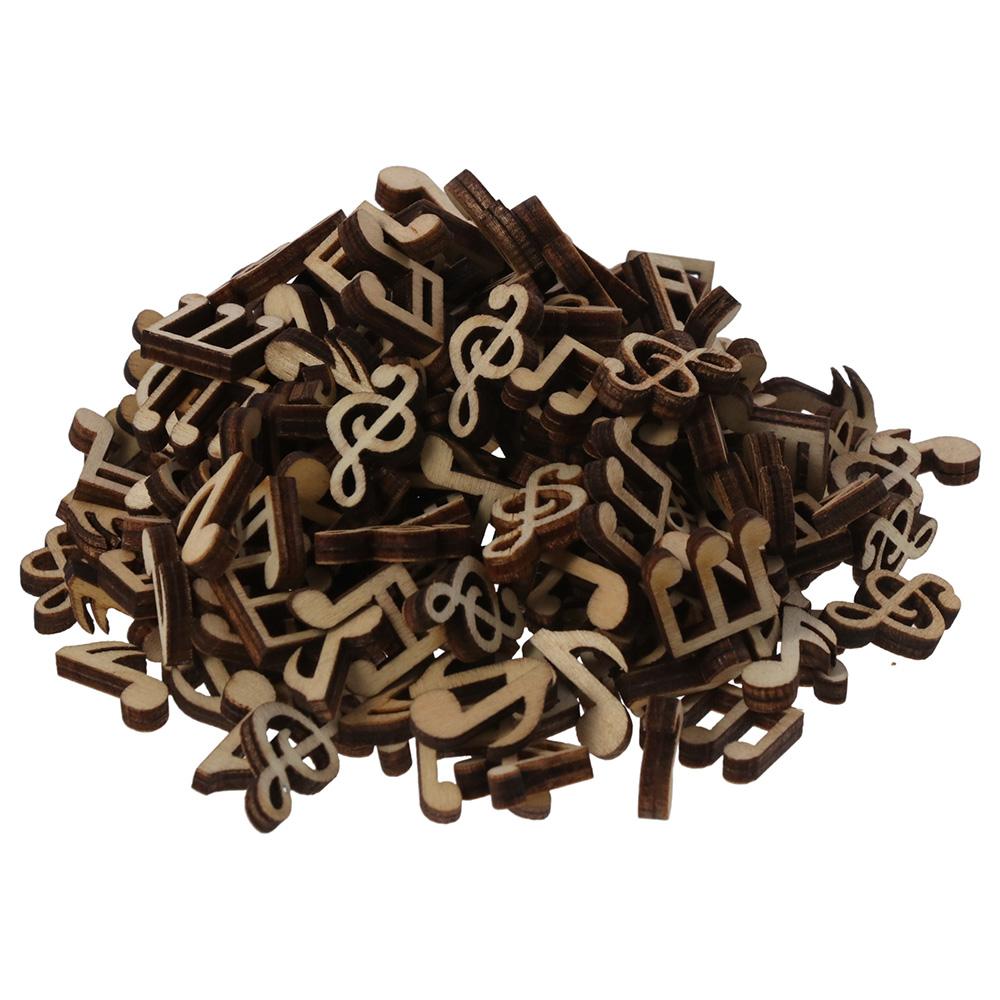 Wooden Musical Note Pendant Log Color U-shaped Pendant Cartoon Pattern  Art