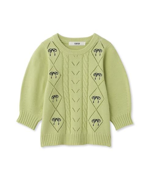 

Вязаный топ с вышивкой лентами Furfur RWNT241095 ЛАЙМ Женский