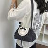 Yogodlns Lace Polka Dot Shoulder Bag Cute Drawstring Flap Crossbody Handbag Sweet Vintage Messenger Purse Daily Casual