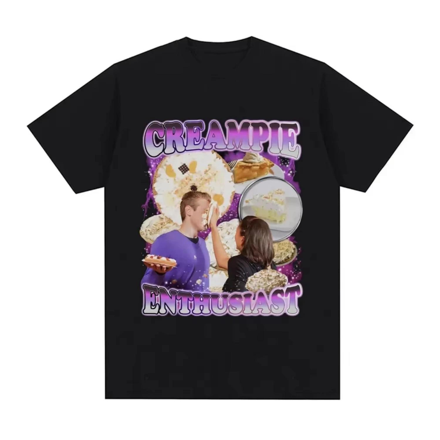 

Creampie Enthusiast Meme Graphic T Shirt Fashion Harajuku Vintage Short Sleeve T-shirts Men 100% Cotton Casual Oversized T-shirt S разноцветный