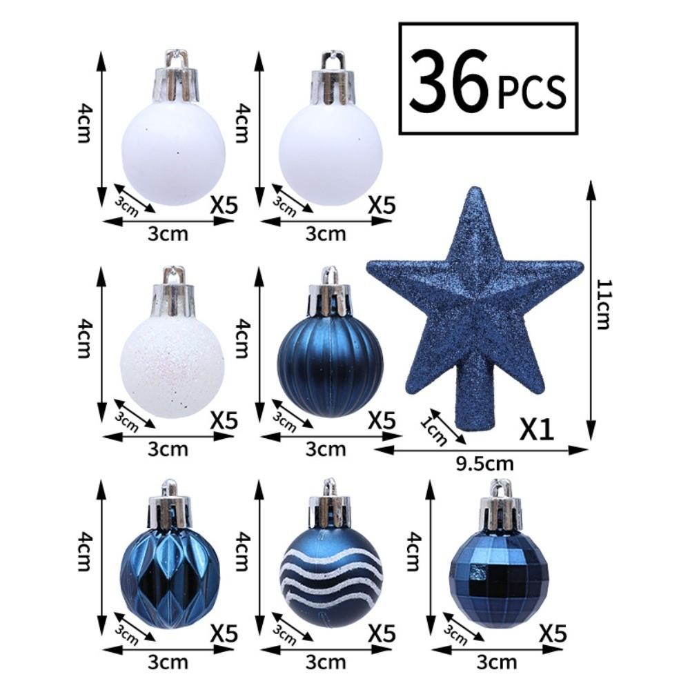 

36Pcs Plastics Christmas Tree Topper Xmas Tree Ornament Christmas Home Decoration Dark Blue