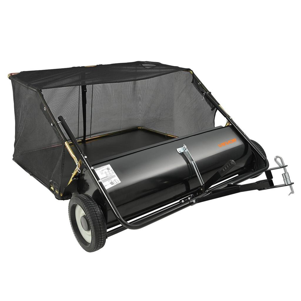 Schlepp-Rasenkehrer, 127 cm Schlepp-Rasenkehrer, 26 cu. ft Großer Laubsammler und Grasfangsack, Robuster Gartenkehrer mit verstellbarer