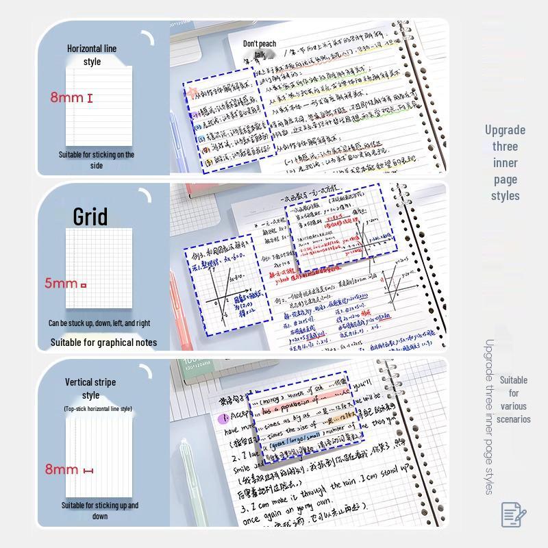 Expandable Sticky Notes Notebook with Adhesive Lined Pages for Students