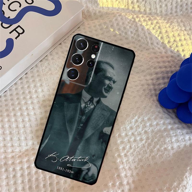 Turkey Mustafa Kemal Ataturk Phone Case For Samsung Galaxy S24 S25 Ultra S9 S10 S20 S22 S21 Plus S23 FE Portector Cover