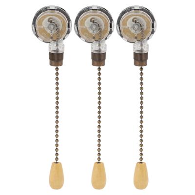 3ks spínač lampy stropního ventilátoru Nerezový náhradní řetízkový spínač stropního světla 250V 125V