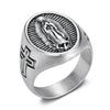 1pc Vinatge Virgin Mary Ring for Women Men with Rhinestone Personality Religious Our Lady of Guadalupe Party Jewelry Gift