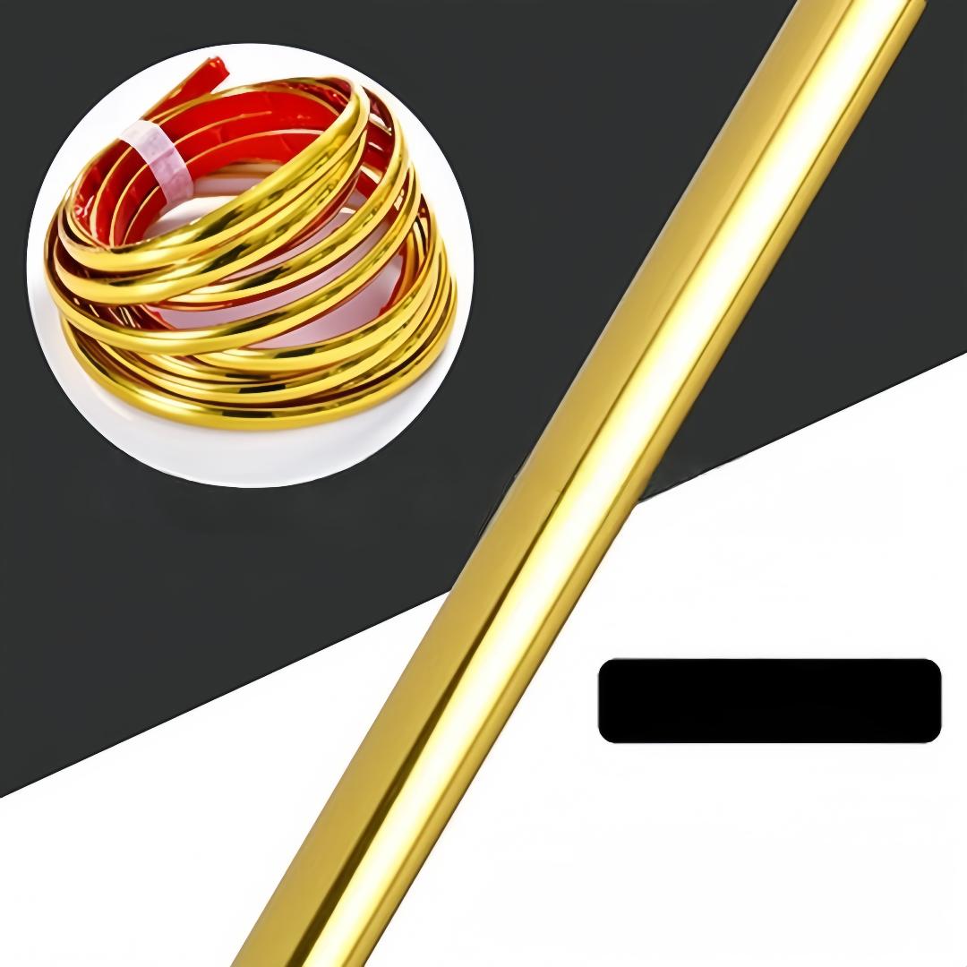 

1pc 3meters/118.11in mirror frame decorative strip, featuring a mirror effect decorative strip, removable 0.8cmx3meters золотой