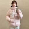 Women Black Short Length Hooded Thickened Padded Winter Cotton Coat