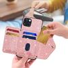 Protective Case for iPhone 14 Anti-fall Kickstand Triangle Card Holder PU Leather+TPU Phone Cover
