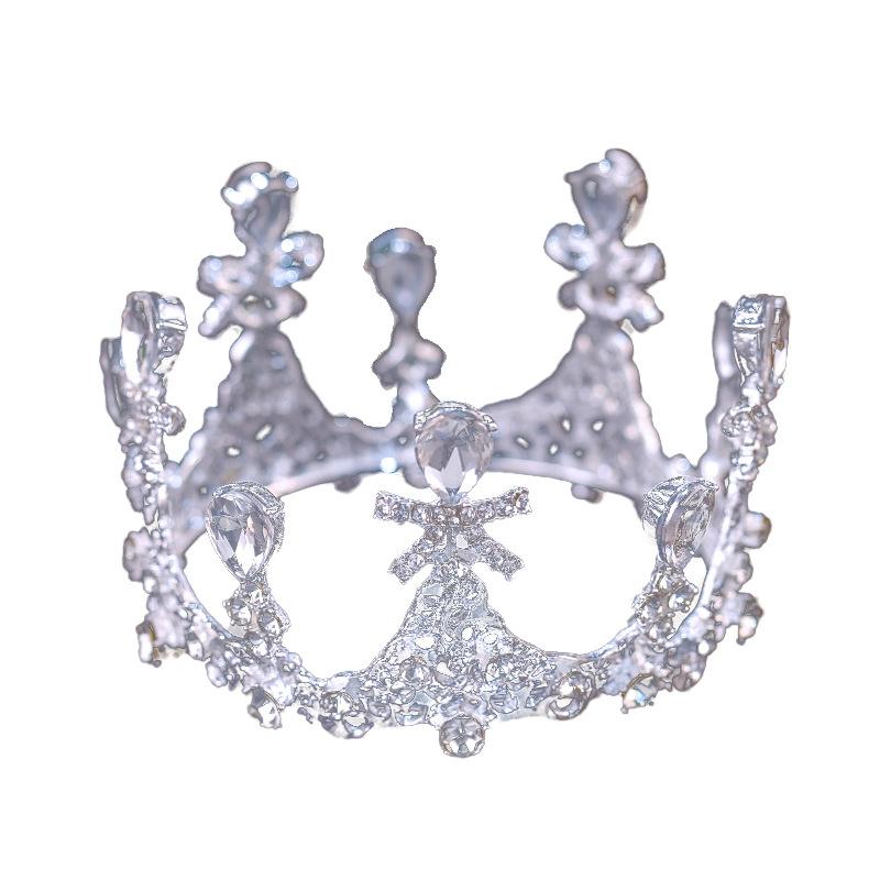 Children's Crown Birthday Crown Baroque Hairband Zircon Crown  Wedding Dress Headwear Large Crown  Bride's Crown