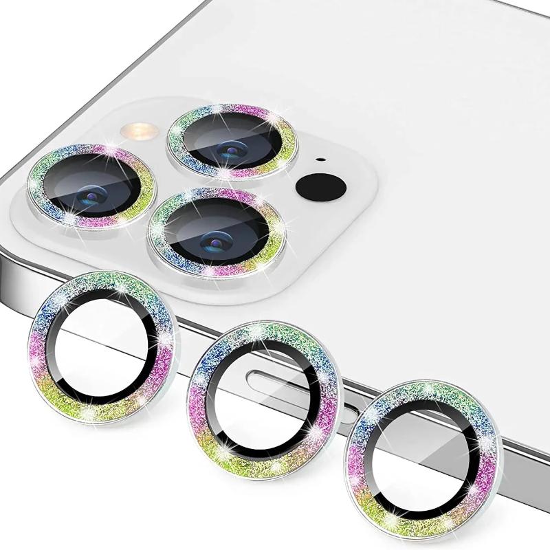 

Блестящая защитная крышка для объектива камеры для iPhone 16 15 Pro Max 13 11 Pro 14 15 Plus 12 Mini Аксессуары для защиты из закаленного стекла 13-13 Mini(2PCS)