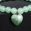 Aventurine Bracelet Natural Stone Beads with Love Heart Pendant Stretch Bracelet for Women Crystal Jewelry