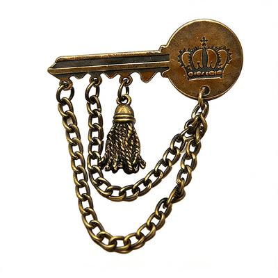 Tassel Brooch  Key Design Brooch Vintage Key Brooch Timeless Metal Pin For Casual Outfit Gifts Hat
