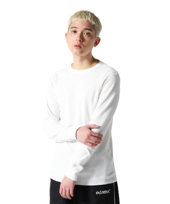 Avirex THERMAL CREW NECK Long Sleeve Thermal Crew Neck Size [DAILY] L/S T-SHIRT / Men's T-Shirt, S, 033, Off-White, 783-3930006