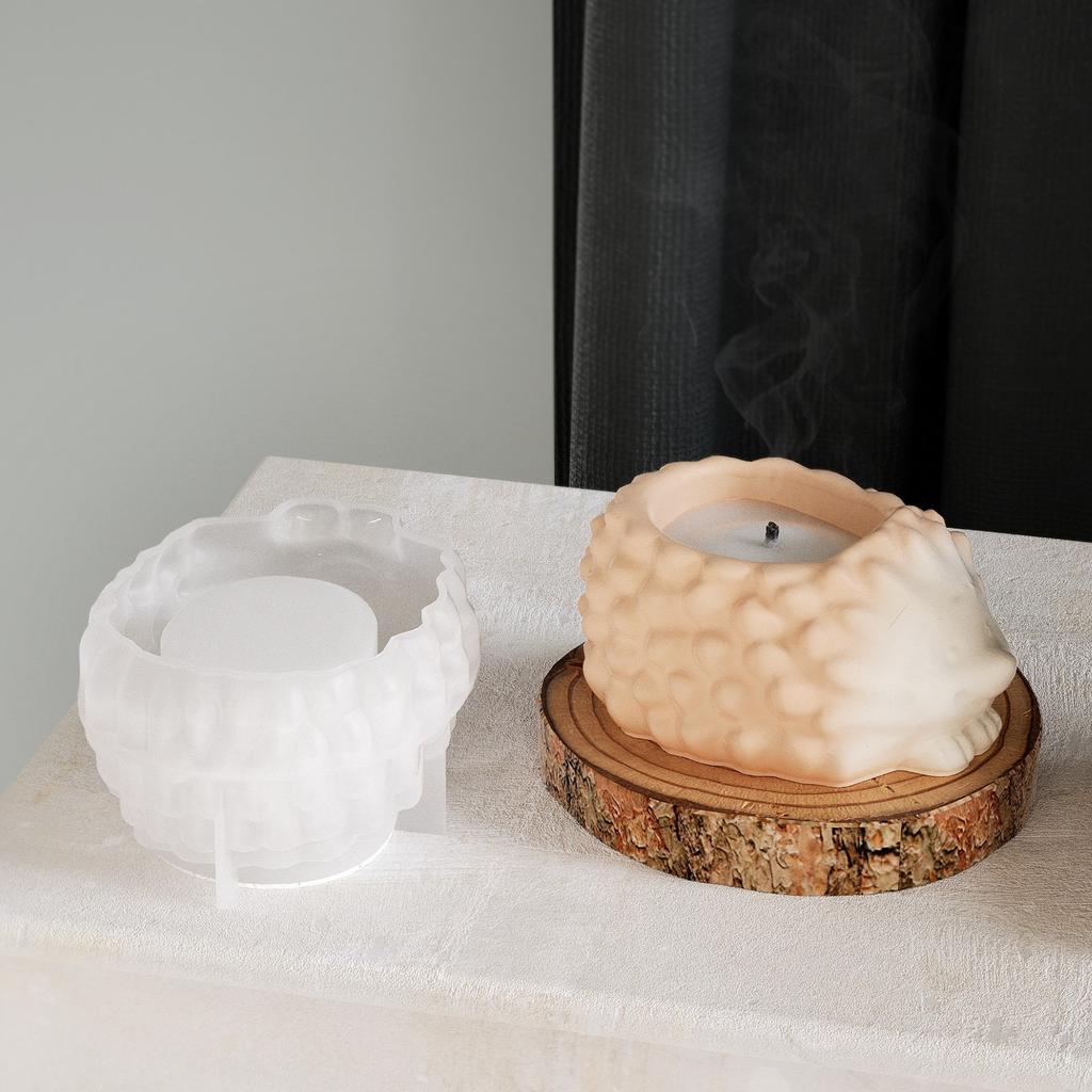 Hedgehog Goldfish Aromatherapy Candle Cup Silicone Mold Drip Glue DIY Stone Pattern Rock Animal Python Gypsum Storage Cup