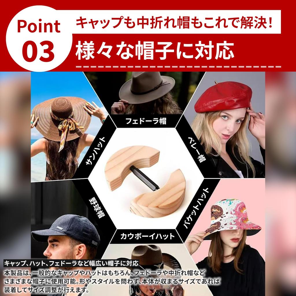[MTP & Style] Expandable Cap Hat, Adjustable Size, Stretcher, Upsizing, Shape-Retaining (JP, Number Size, 56.0 cm, 68.0 cm, Matte Black)