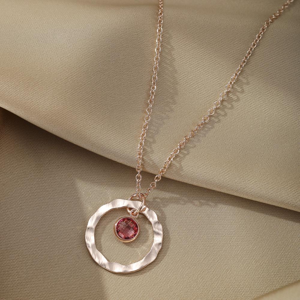 

Золотисто-розовое современное ожерелье с розовым стеклом и минималистичной геометрической формой Rose Gold Pink