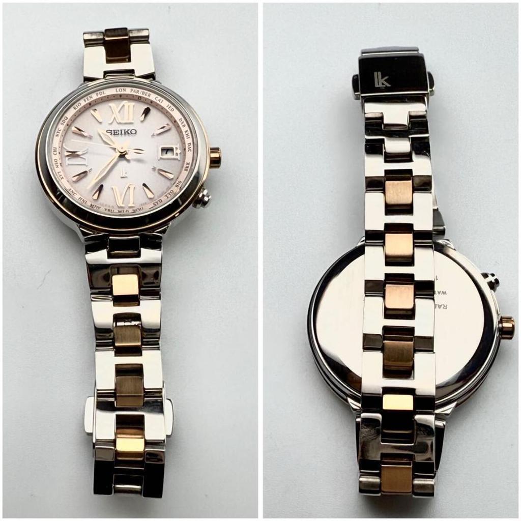 [USED] Highly functional Seiko Lucia watch, Date Roman, radio-controlled solar, combination