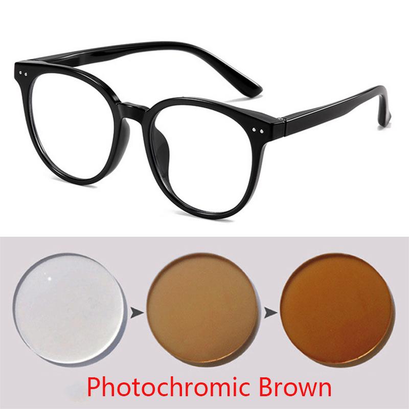 1215 Latest Blue Light Blocking Prescription Optical Frame Round Retro Glasses TR90 Frame -0.5 -0.75 -1.0 -2.0 To -6.0