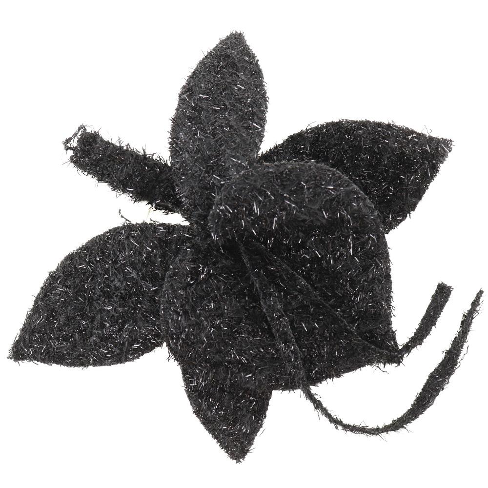 

ARMANI flour Brooch black wool/polyester flour 14g Women Used