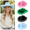 Ethnischer Stil LED Cowboyhut Breiter Rand Cowgirlhut Aufleuchtender Western-Cowboyhut Geburtstagsparty
