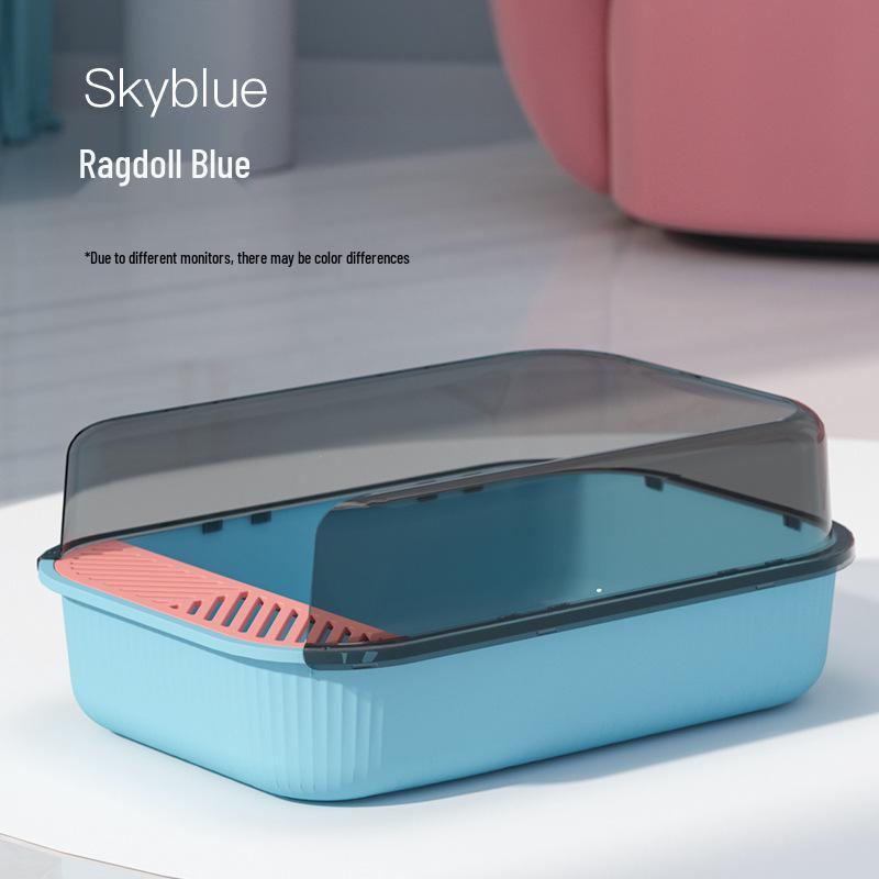 Extra Large Anti-Splash Cat Litter Box with Free Scoop