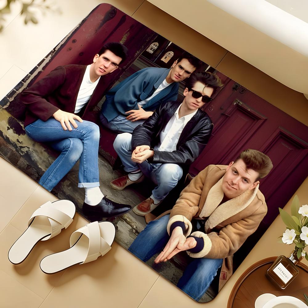 The S-smiths Band Floor Mat Soft Flannel Rug Non-Slip Absorbent Mat For Bathroom Bedroom Home Decor