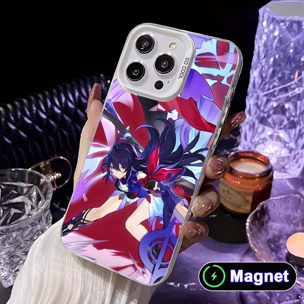 HSR Seele White Translucent MagSafe Mobile Phone Case for iPhone 17 16 15 14 13 12 11 X XR XS Air Pro Max Plus Cover