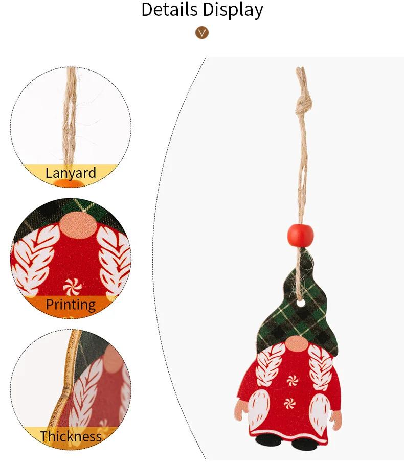 9PCS Christmas Tree Decor Wooden Dwarf Old Man Pendant With Wooden Box Xmas Ornaments For Navidad 2025 Decor