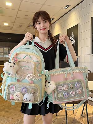 Lightweight Double-Shoulder Ita Bag for Girls, Students & Large-Capacity Carrying