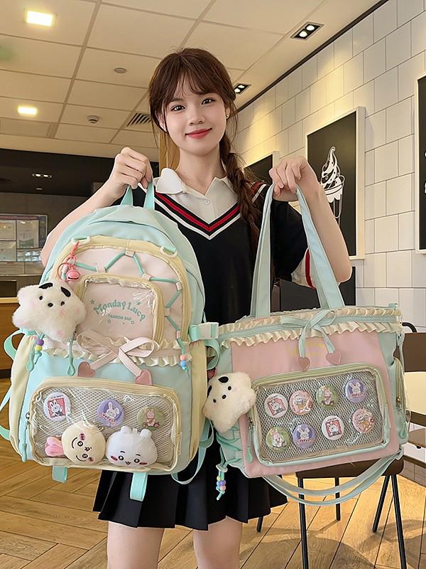 Lightweight Double-Shoulder Ita Bag for Girls, Students & Large-Capacity Carrying