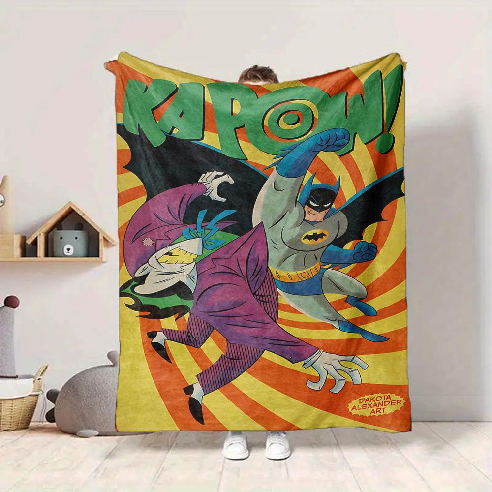 1pc Superhero Batman Flannel Throw Blanket Lightweight Soft Warm All Season Blanket for Sofa, Bed, Travel,L1028132