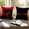 National Patriotic Symbol A-Albanians Flag Cushion Cover Pillowcase Short Plush Invisible Zipper Room Sofa Cushion Cover