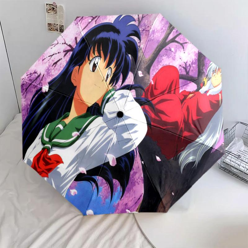 1PC Inuyasha Automatic Umbrella - Suitable Travel Outdoor Portable Umbrella Birthday Gift Daily Essentials
