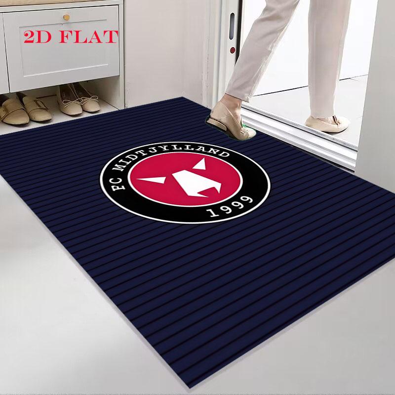 FC Midtjylland Logo Carpet Rug for Living Room Bedroom Home Sofa Decoration,Kids Play Nonslip Floor Mat