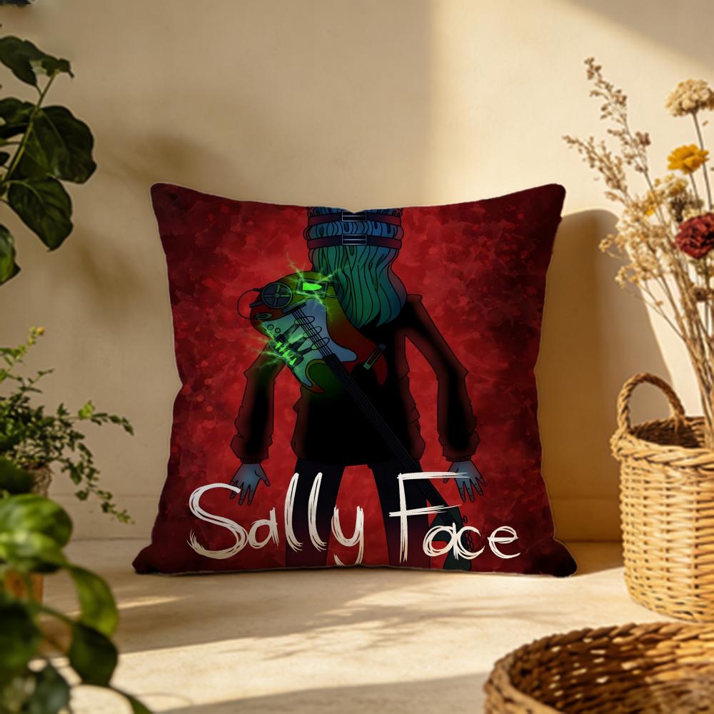 Stylish SSally Facees Cushion Cover Versatile DoubleSided Pillow Case Fit for Sofa Bed Car Daily Decor