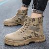 Men's Autumn and Winter Thickened High-top Martin Boots Lace-up Retro Camouflage Style Work Men's Martin