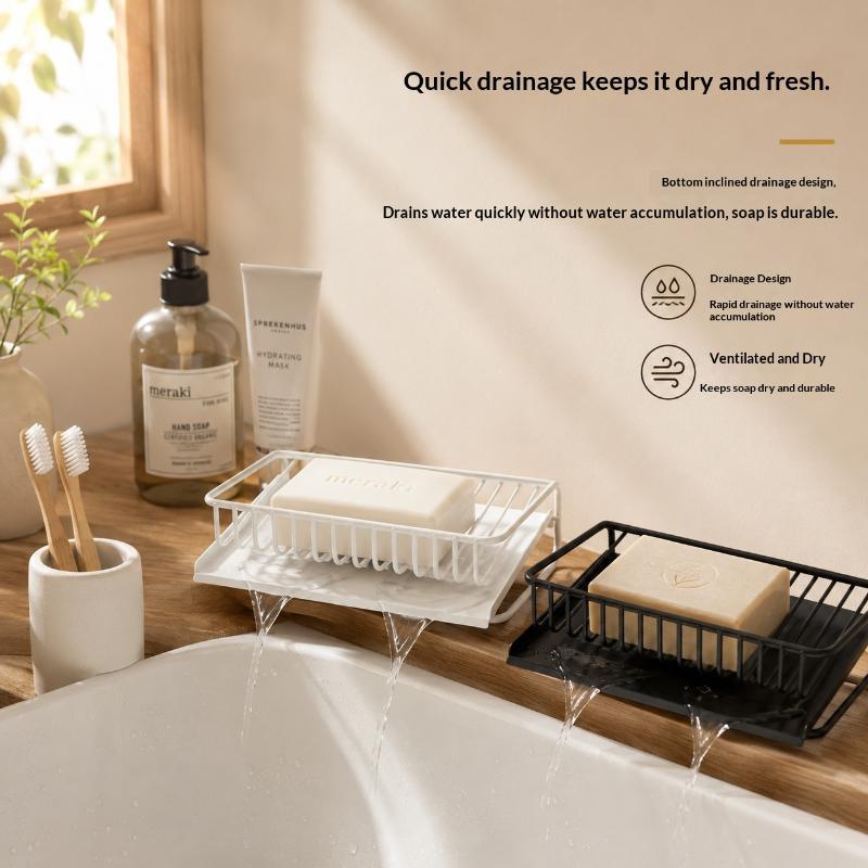 Multifunctional Shower Soap Rack Drainer Kitchen Shelf Sink Rag Dishwashing Detergent Dishcloth Organiser Kitchen Storage Racks